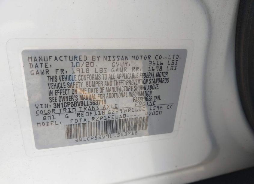 Photo 9 of 2020 Nissan Kicks S XTRONIC CVT (VIN 3N1CP5BV9LL563718)