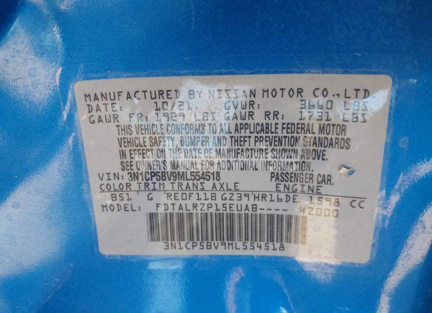 Photo 9 of 2021 Nissan Kicks S XTRONIC CVT (VIN 3N1CP5BV9ML554518)