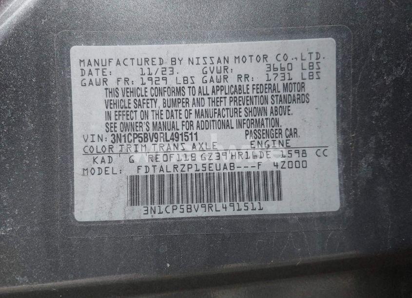 Photo 9 of 2024 Nissan Kicks S XTRONIC CVT (VIN 3N1CP5BV9RL491511)