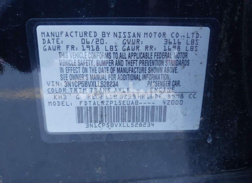 Photo 9 of 2020 Nissan Kicks S XTRONIC CVT (VIN 3N1CP5BVXLL528234)