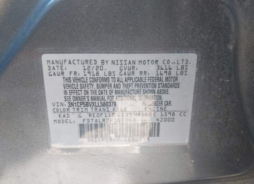 Photo 9 of 2020 Nissan Kicks S XTRONIC CVT (VIN 3N1CP5BVXLL580379)