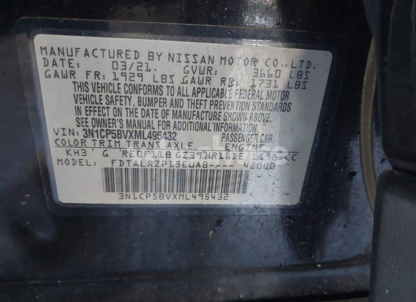 Photo 9 of 2021 Nissan Kicks S XTRONIC CVT (VIN 3N1CP5BVXML495432)