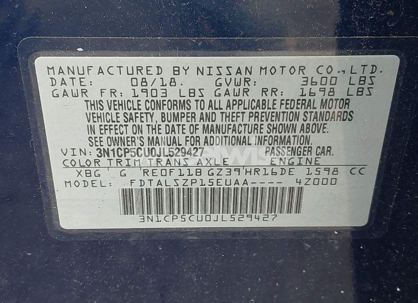 Photo 9 of 2018 Nissan Kicks SV (VIN 3N1CP5CU0JL529427)