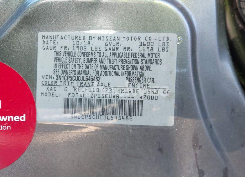 Photo 9 of 2018 Nissan Kicks SR (VIN 3N1CP5CU0JL545482)