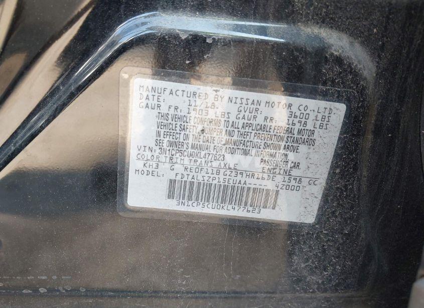 Photo 9 of 2019 Nissan Kicks SV (VIN 3N1CP5CU0KL477623)