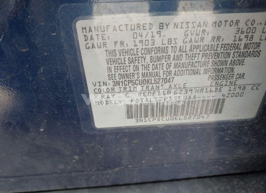 Photo 9 of 2019 Nissan Kicks SV (VIN 3N1CP5CU0KL527047)