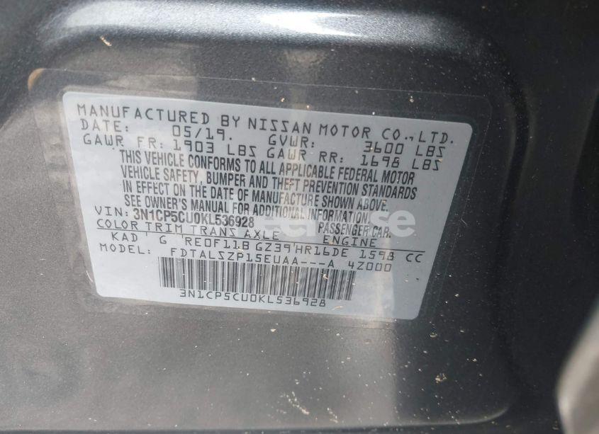 Photo 9 of 2019 Nissan Kicks SV (VIN 3N1CP5CU0KL536928)