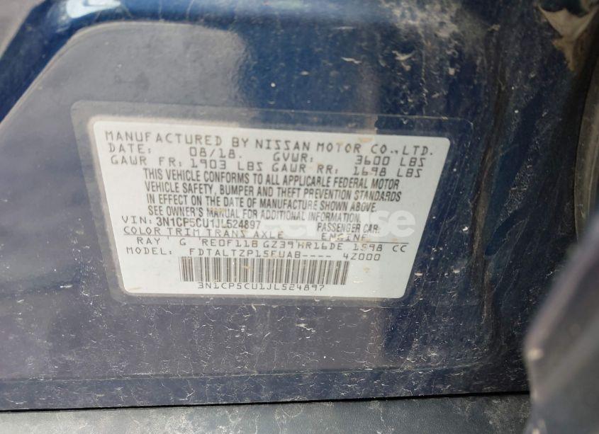 Photo 9 of 2018 Nissan Kicks SR (VIN 3N1CP5CU1JL524897)