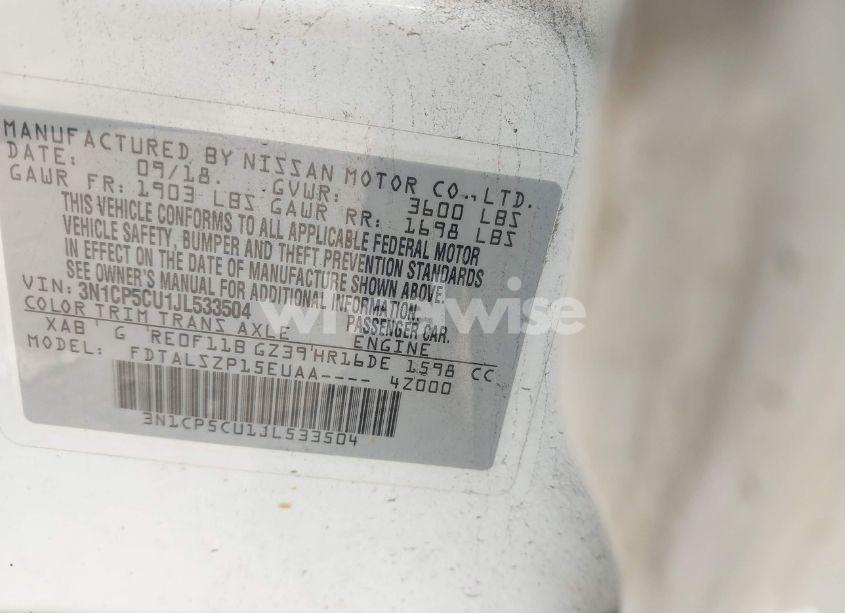 Photo 9 of 2018 Nissan Kicks SV (VIN 3N1CP5CU1JL533504)