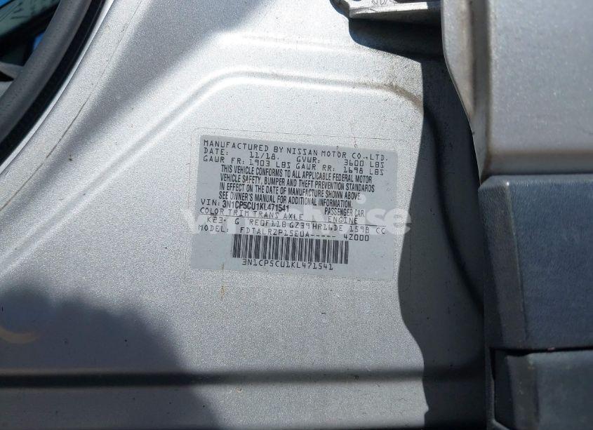 Photo 9 of 2019 Nissan Kicks S (VIN 3N1CP5CU1KL471541)