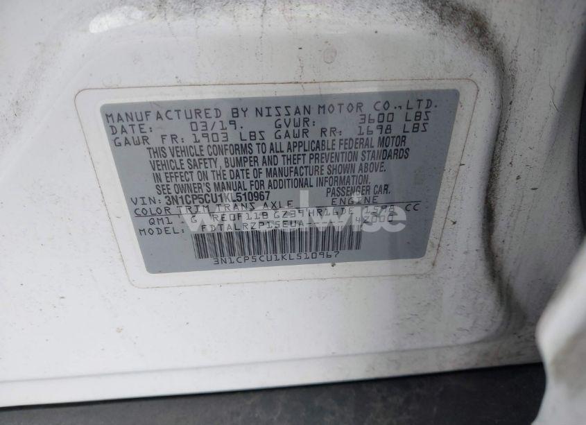 Photo 9 of 2019 Nissan Kicks S (VIN 3N1CP5CU1KL510967)