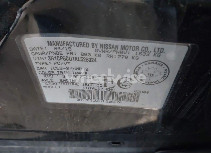 Photo 9 of 2019 Nissan Kicks S/SR/SV (VIN 3N1CP5CU1KL525324)