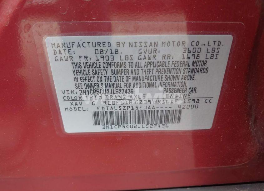 Photo 9 of 2018 Nissan Kicks SV (VIN 3N1CP5CU2JL527436)