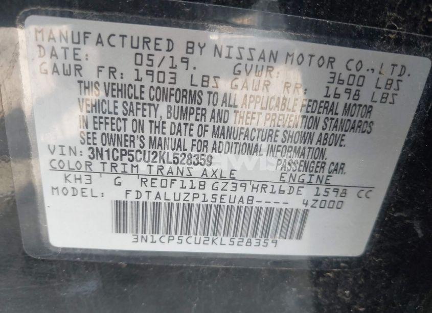 Photo 9 of 2019 Nissan Kicks SR (VIN 3N1CP5CU2KL528359)