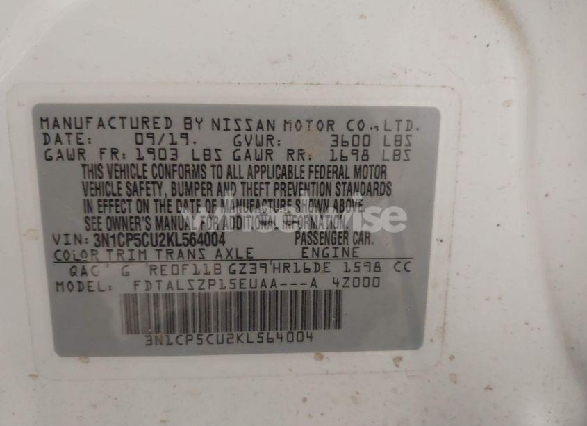 Photo 9 of 2019 Nissan Kicks SV (VIN 3N1CP5CU2KL564004)