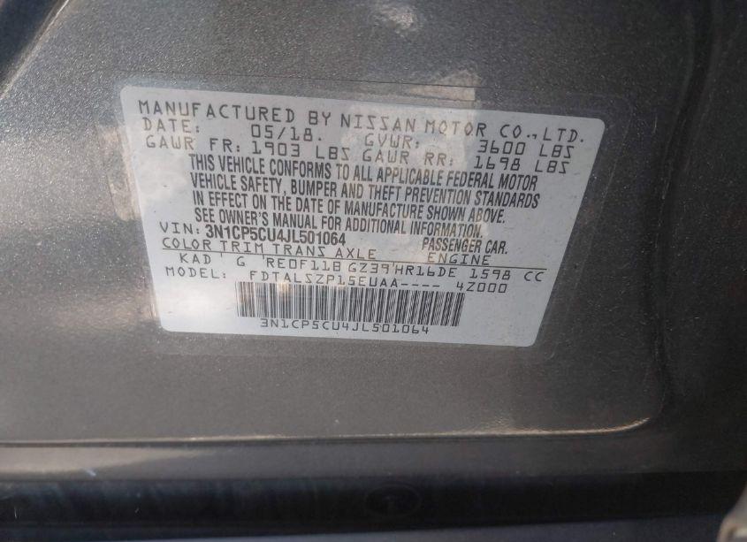 Photo 9 of 2018 Nissan Kicks SV (VIN 3N1CP5CU4JL501064)