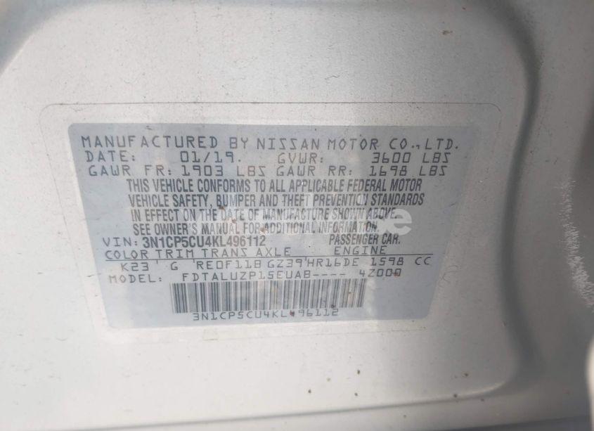 Photo 9 of 2019 Nissan Kicks SR (VIN 3N1CP5CU4KL496112)