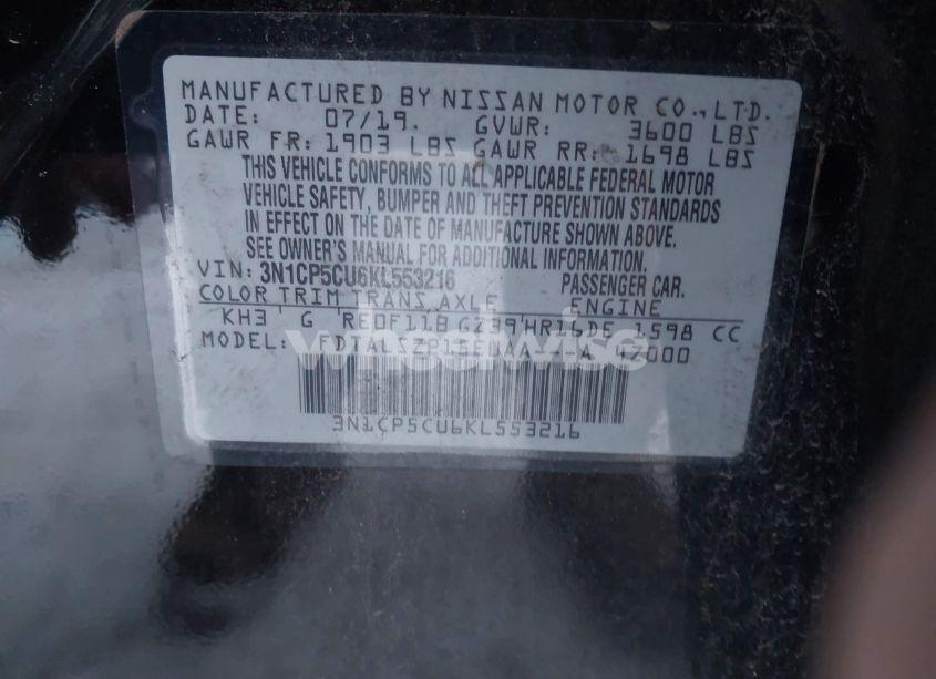 Photo 9 of 2019 Nissan Kicks SV (VIN 3N1CP5CU6KL553216)