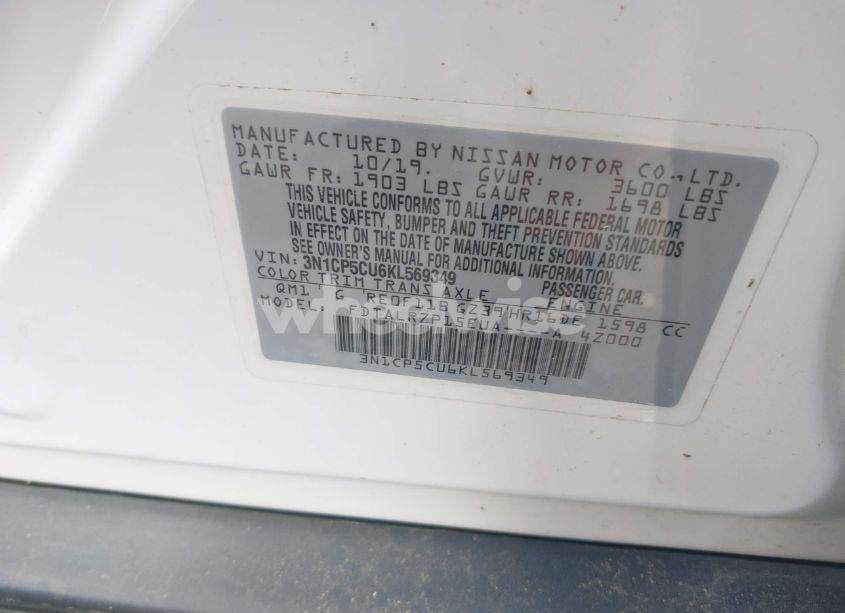 Photo 9 of 2019 Nissan Kicks S (VIN 3N1CP5CU6KL569349)