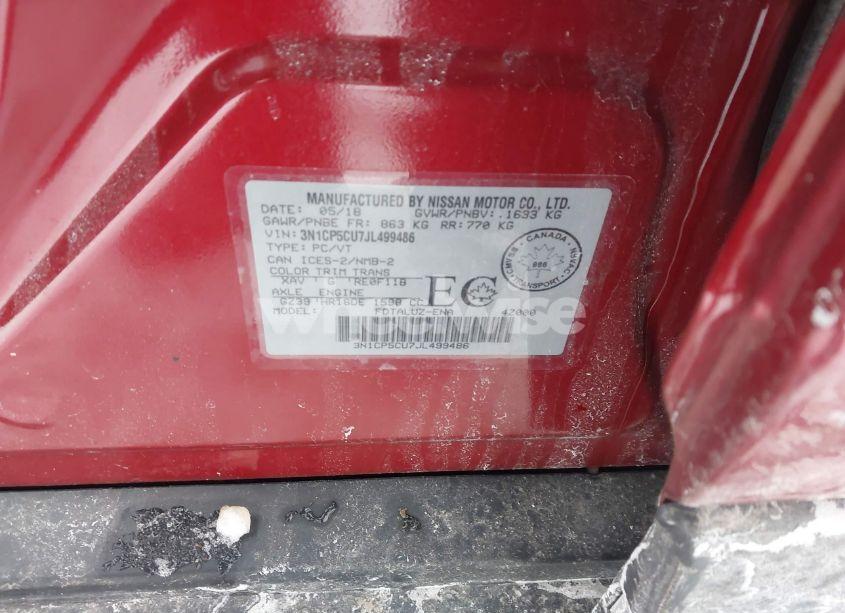 Photo 9 of 2018 Nissan Kicks S/SR/SV (VIN 3N1CP5CU7JL499486)