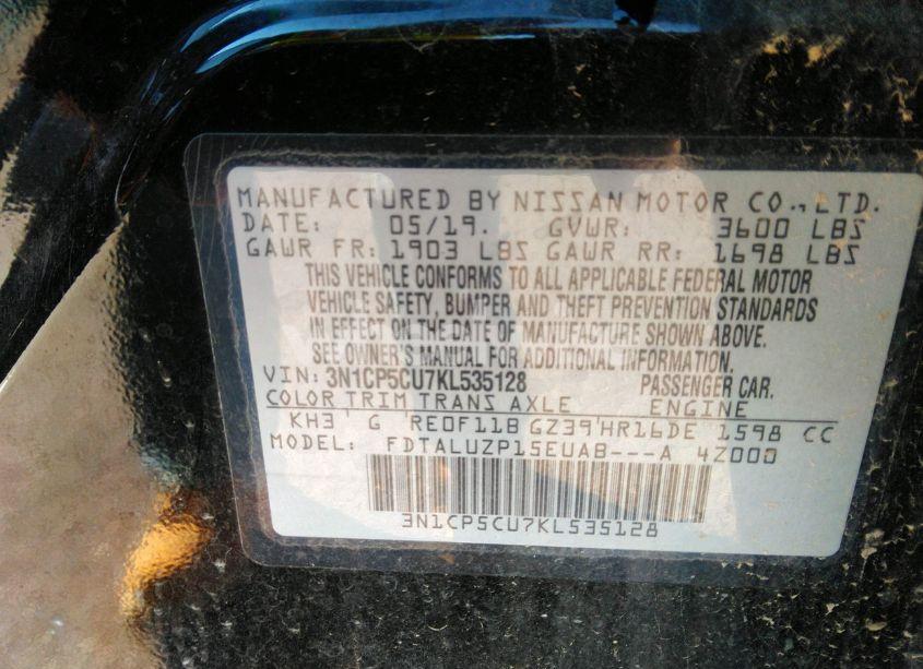 Photo 9 of 2019 Nissan Kicks SR (VIN 3N1CP5CU7KL535128)