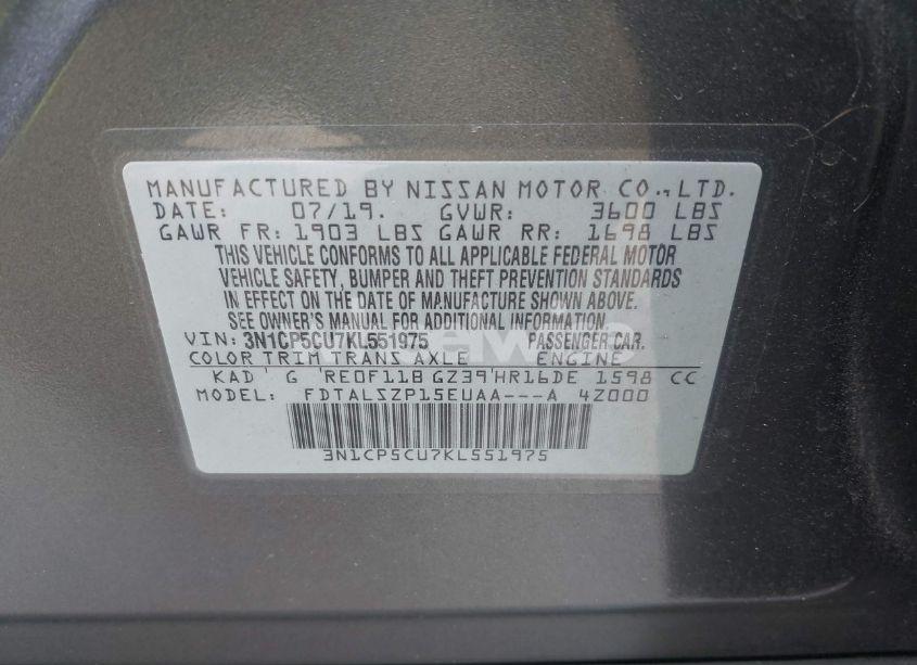 Photo 9 of 2019 Nissan Kicks SV (VIN 3N1CP5CU7KL551975)