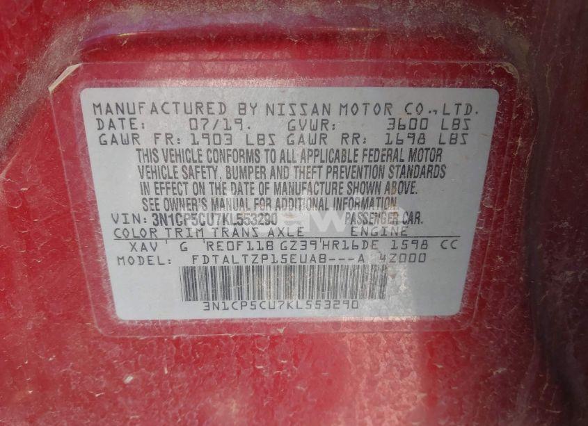 Photo 9 of 2019 Nissan Kicks SR (VIN 3N1CP5CU7KL553290)