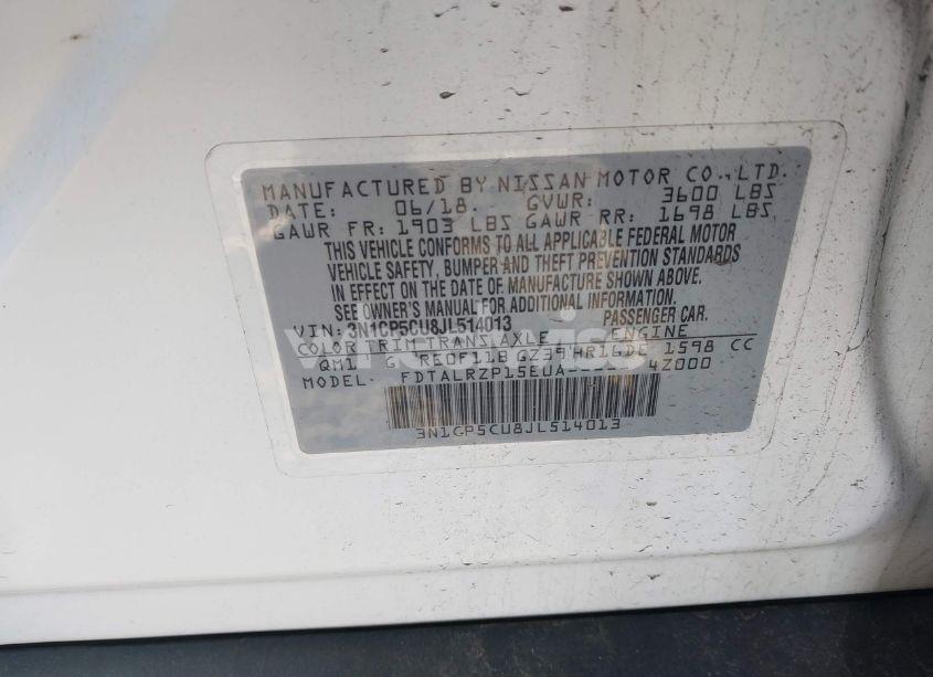 Photo 9 of 2018 Nissan Kicks S (VIN 3N1CP5CU8JL514013)