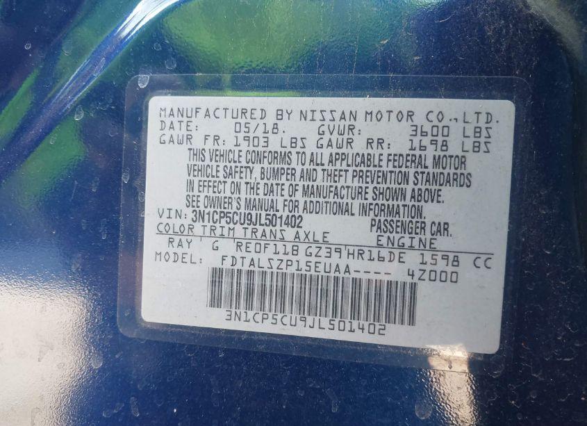 Photo 9 of 2018 Nissan Kicks SV (VIN 3N1CP5CU9JL501402)