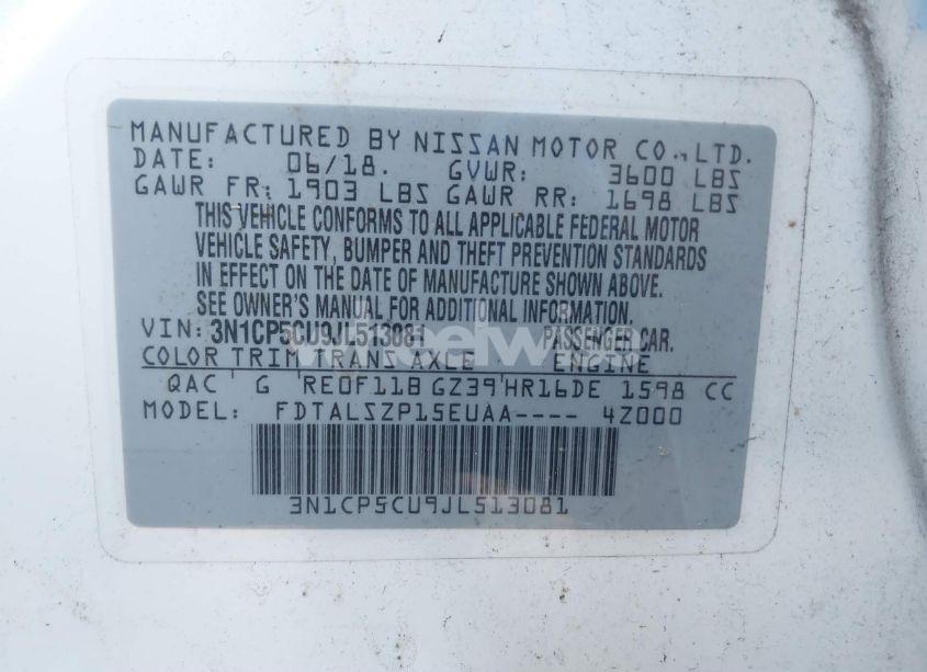 Photo 9 of 2018 Nissan Kicks SV (VIN 3N1CP5CU9JL513081)