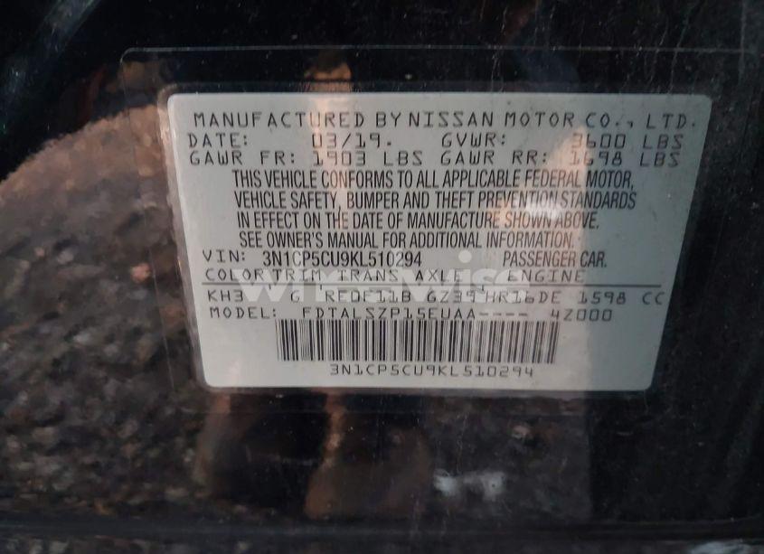 Photo 9 of 2019 Nissan Kicks SV (VIN 3N1CP5CU9KL510294)