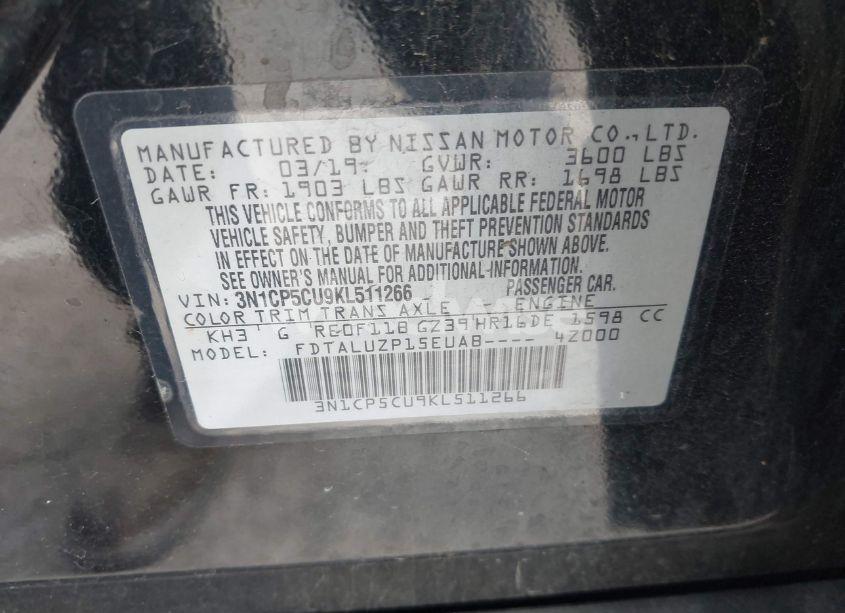 Photo 9 of 2019 Nissan Kicks SR (VIN 3N1CP5CU9KL511266)