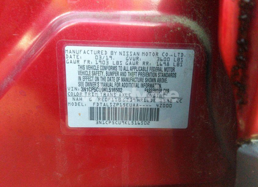 Photo 9 of 2019 Nissan Kicks SV (VIN 3N1CP5CU9KL516502)