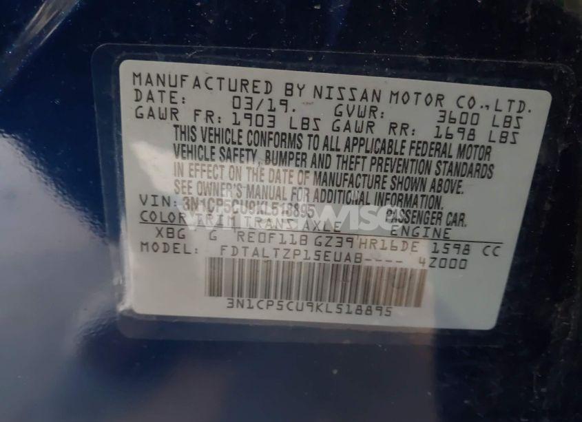 Photo 9 of 2019 Nissan Kicks SR (VIN 3N1CP5CU9KL518895)