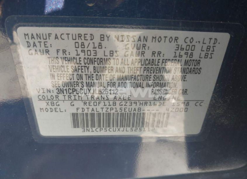 Photo 9 of 2018 Nissan Kicks SR (VIN 3N1CP5CUXJL525112)