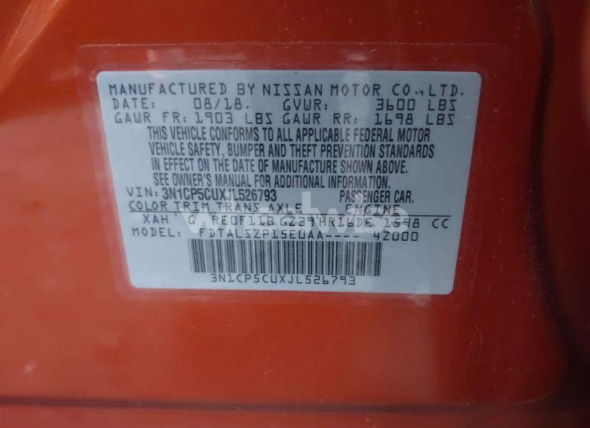 Photo 9 of 2018 Nissan Kicks SV (VIN 3N1CP5CUXJL526793)