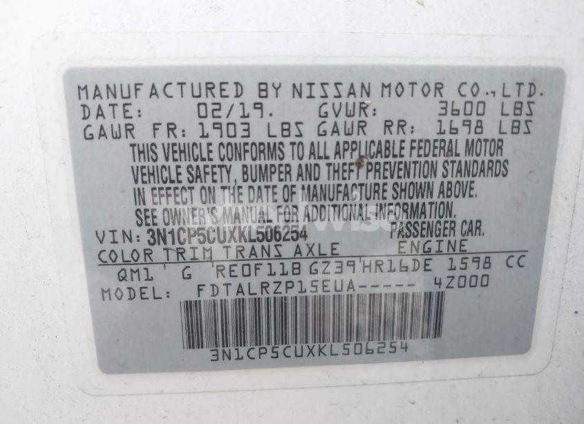 Photo 9 of 2019 Nissan Kicks S (VIN 3N1CP5CUXKL506254)