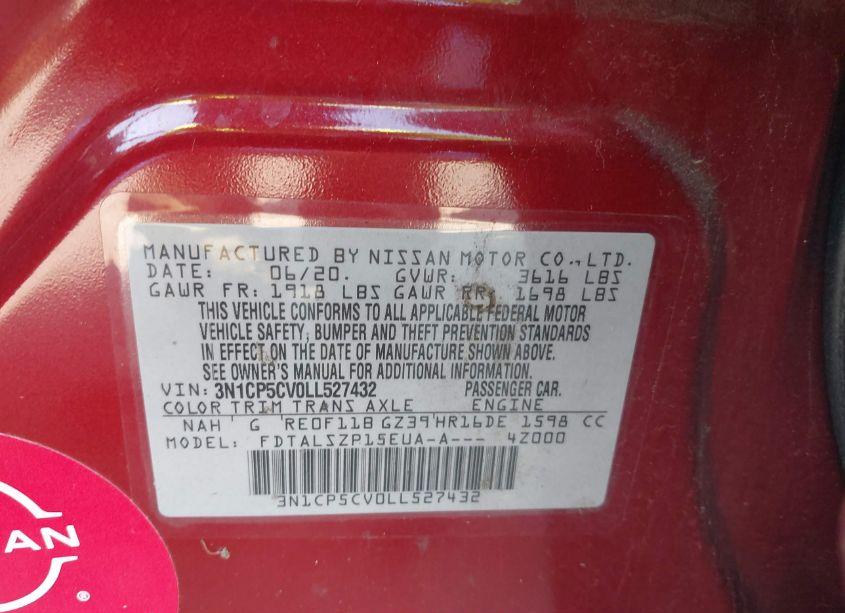 Photo 9 of 2020 Nissan Kicks SV XTRONIC CVT (VIN 3N1CP5CV0LL527432)