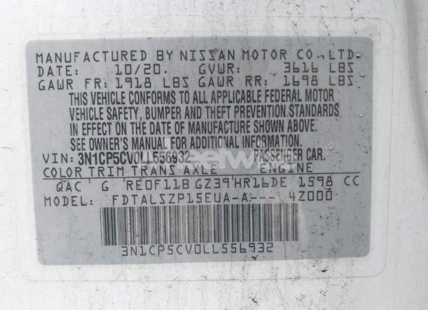 Photo 9 of 2020 Nissan Kicks SV XTRONIC CVT (VIN 3N1CP5CV0LL556932)