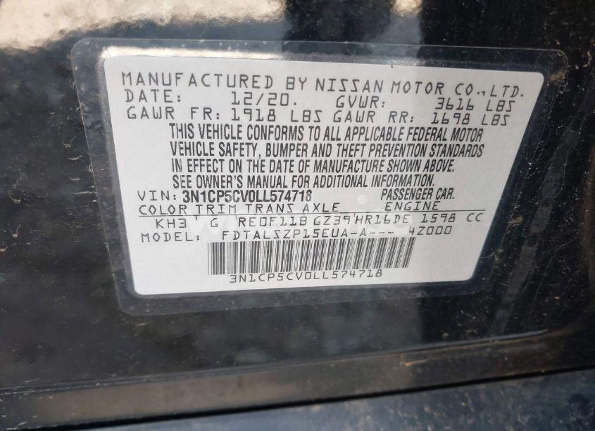 Photo 9 of 2020 Nissan Kicks SV XTRONIC CVT (VIN 3N1CP5CV0LL574718)