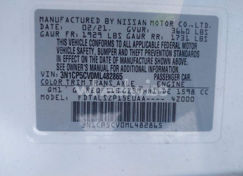 Photo 9 of 2021 Nissan Kicks SV XTRONIC CVT (VIN 3N1CP5CV0ML482865)