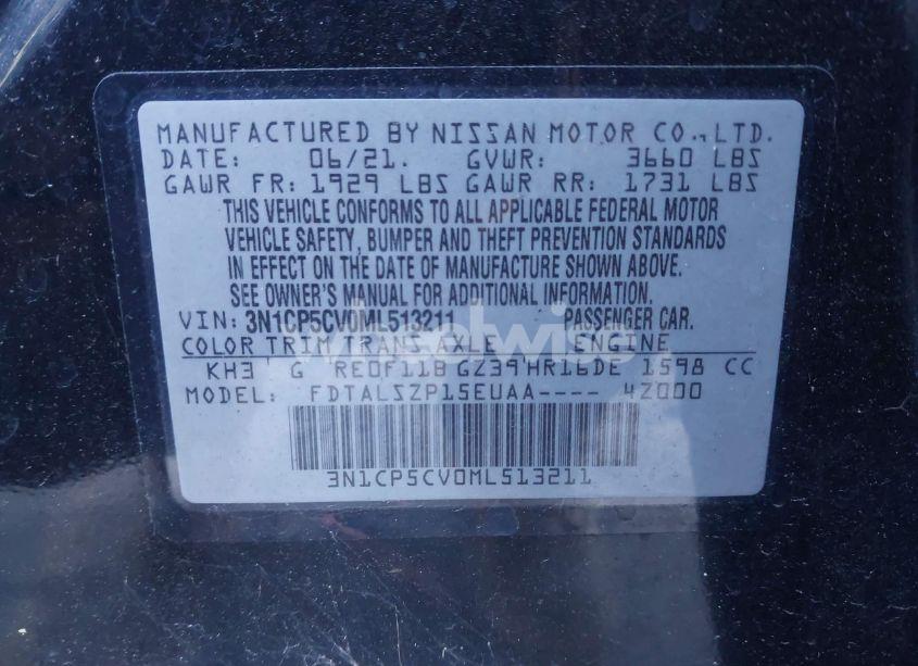 Photo 9 of 2021 Nissan Kicks SV XTRONIC CVT (VIN 3N1CP5CV0ML513211)