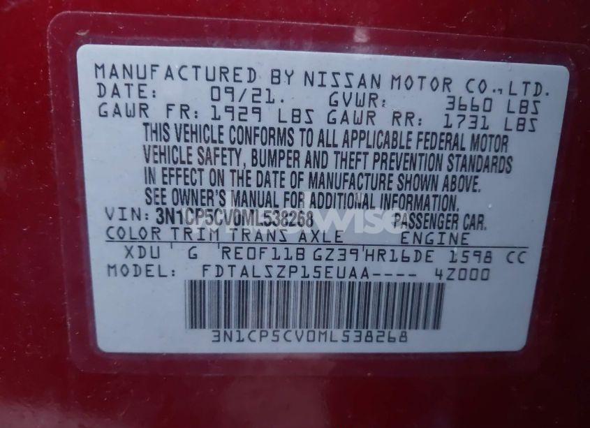 Photo 9 of 2021 Nissan Kicks SV XTRONIC CVT (VIN 3N1CP5CV0ML538268)