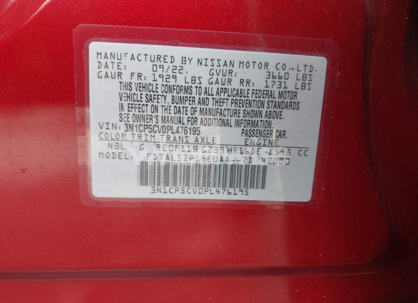 Photo 9 of 2023 Nissan Kicks SV XTRONIC CVT (VIN 3N1CP5CV0PL476195)