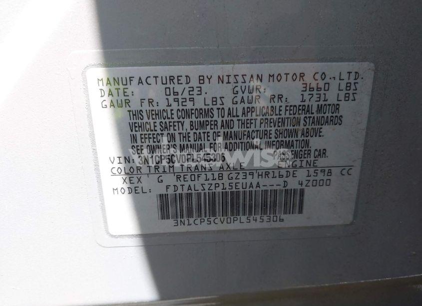 Photo 9 of 2023 Nissan Kicks SV XTRONIC CVT (VIN 3N1CP5CV0PL545306)