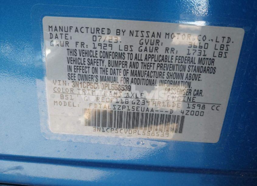 Photo 9 of 2023 Nissan Kicks SV XTRONIC CVT (VIN 3N1CP5CV0PL558539)