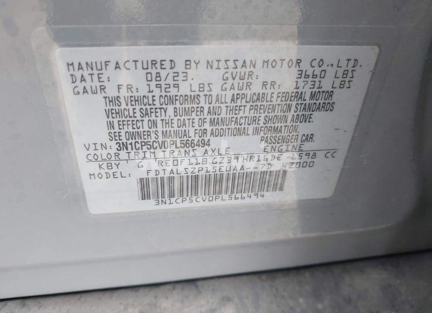 Photo 9 of 2023 Nissan Kicks SV XTRONIC CVT (VIN 3N1CP5CV0PL566494)