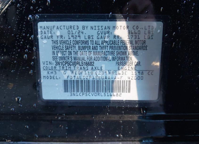 Photo 9 of 2024 Nissan Kicks SV XTRONIC CVT (VIN 3N1CP5CV0RL516682)