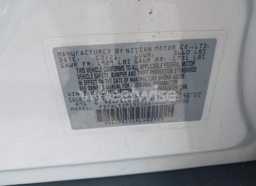 Photo 9 of 2021 Nissan Kicks SV XTRONIC CVT (VIN 3N1CP5CV1ML482759)