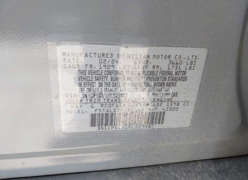 Photo 9 of 2024 Nissan Kicks SV XTRONIC CVT (VIN 3N1CP5CV1RL529487)